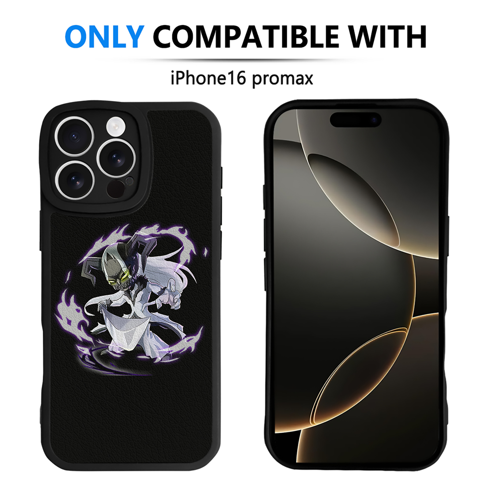 （画像用） ブリーチ 黒崎一護（くろさき いちご）BLEACH Kurosaki Ichigo 【iPhone 16シリーズ対応】シリコンスマホケース（レザー調） 材質：シリコン
